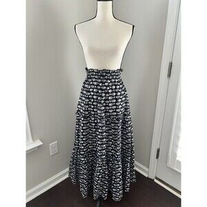 NWT Tuckernuck Piscis Prado Maxi Skirt Black Fish Print Size Small